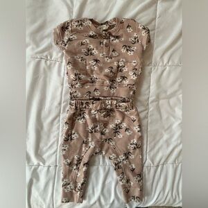 Baby girl pink flowered sweatsuit 3/6M